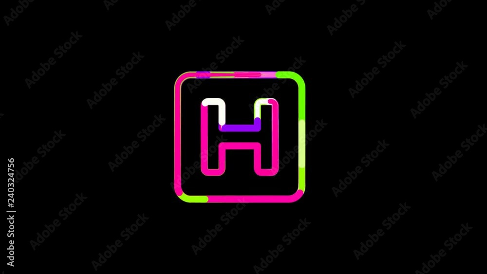 Circles gather in symbol h square. After it crumbles in a line and moves to the camera. Alpha channel black Circles gather in symbol h square. After it crumbles in a line and moves to the camera. Alpha channel black
