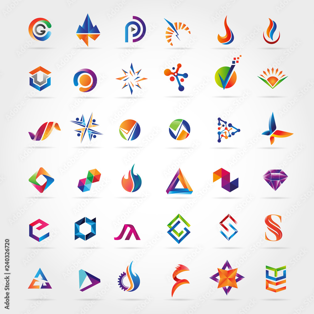 Abstract Colorful Logo Set Sign Symbol Icon
