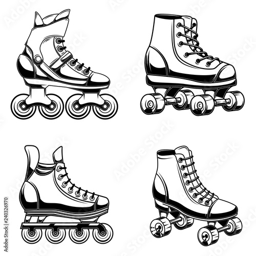 Slika na platnu Set of roller skates illustration