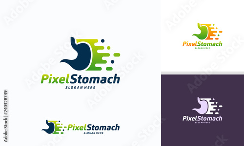 Stomach logo designs, Pixel Stomach Logo template vector