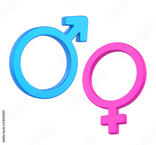 Female Male Gender Symbol Isolated