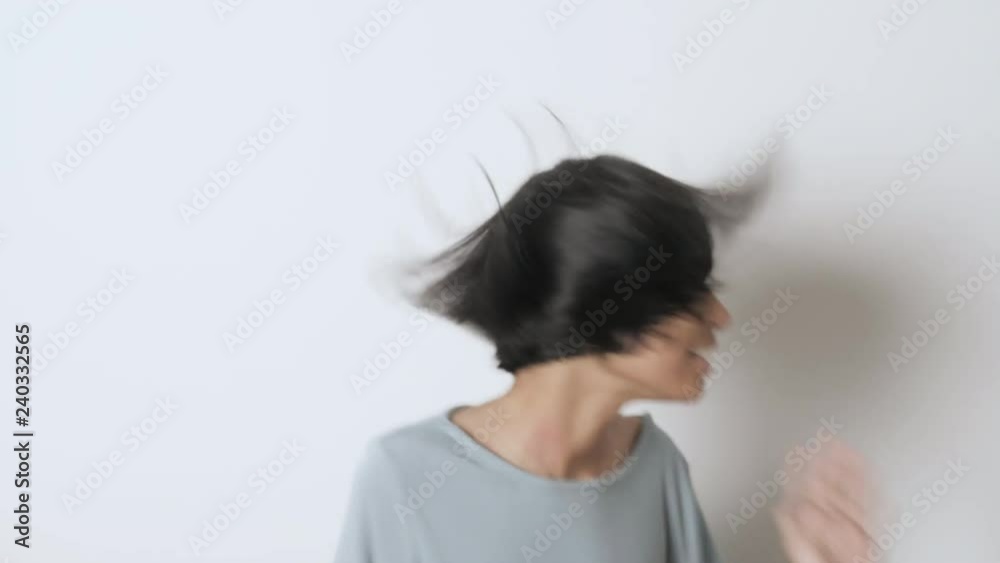 Asian girl are dancing happily and joyfully. Asian girl are dancing happily and joyfully.