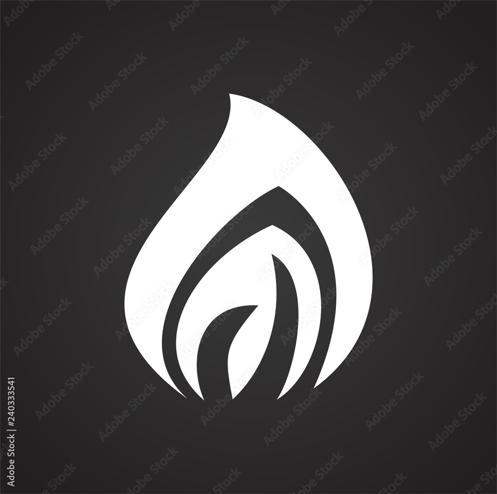 Flame icon on black background for graphic and web design, Modern simple vector sign. Internet concept. Trendy symbol for website design web button or mobile app Flame icon on black background for graphic and web design, Modern simple vector sign. Internet concept. Trendy symbol for website design web button or mobile app