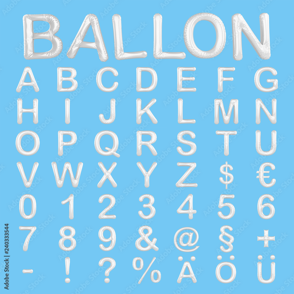 Folienluftballons - Hintergrund - Alphabet - ABC - Zeichen - Zahlen Folienluftballons - Hintergrund - Alphabet - ABC - Zeichen - Zahlen