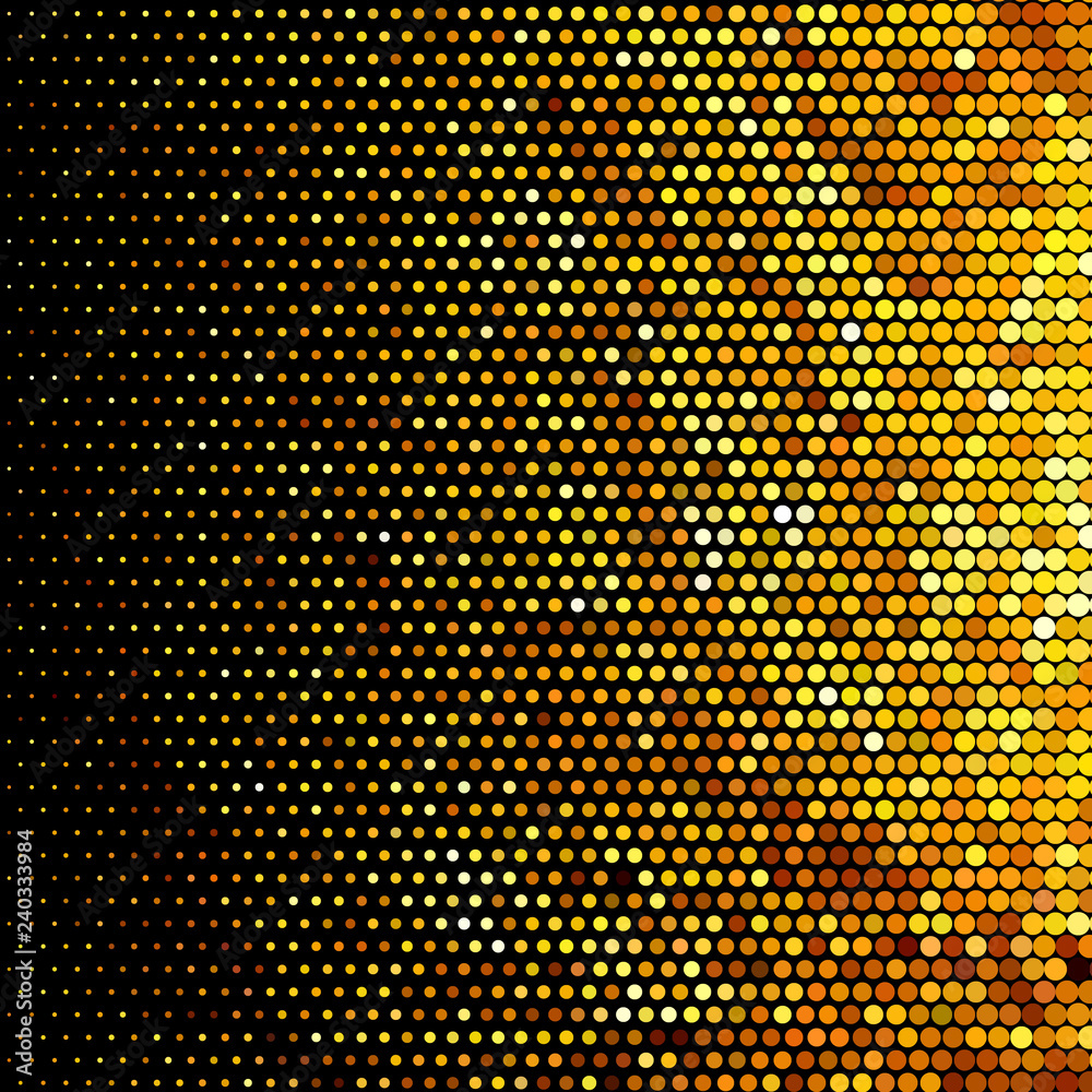 Panel with circles, dots, points of different shades of Golden color. Panel with circles, dots, points of different shades of Golden color.