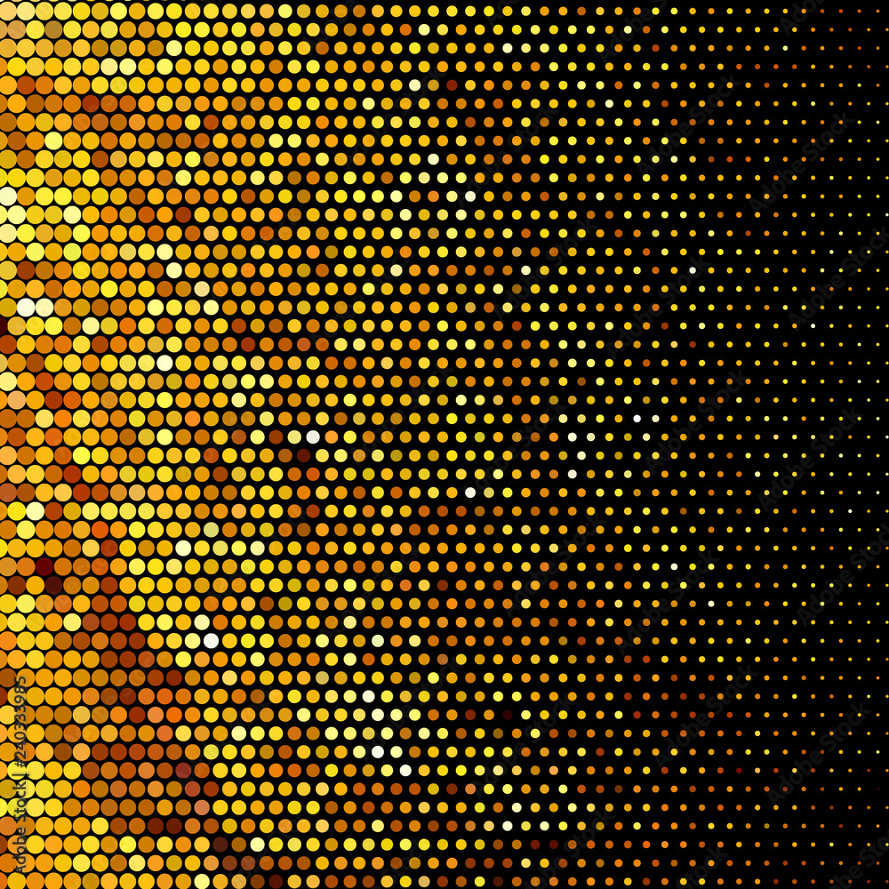 Panel with circles, dots, points of different shades of Golden color. Panel with circles, dots, points of different shades of Golden color.