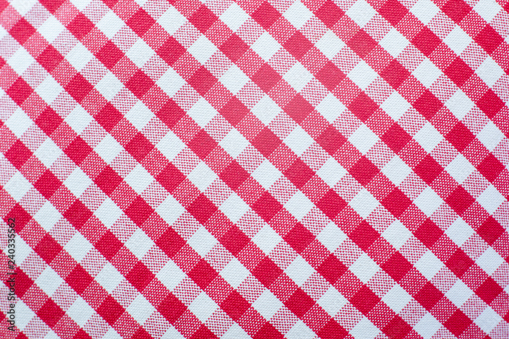 red fabric texture of checkered picnic blanket Stock Photo | Adobe Stock