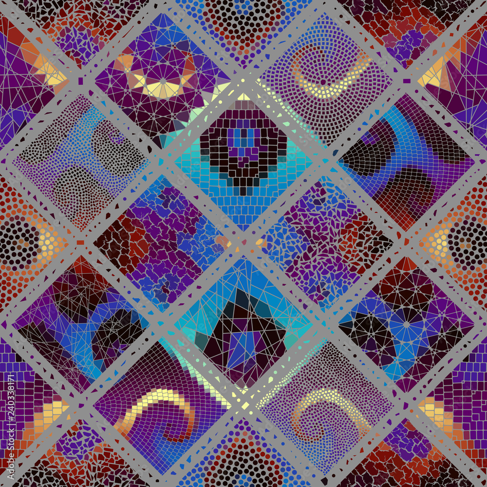Vector mosaic art pattern. Vector mosaic image Vector mosaic art pattern. Vector mosaic image