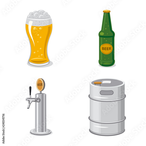 Vector design of pub and bar icon. Set of pub and interior stock symbol for web.