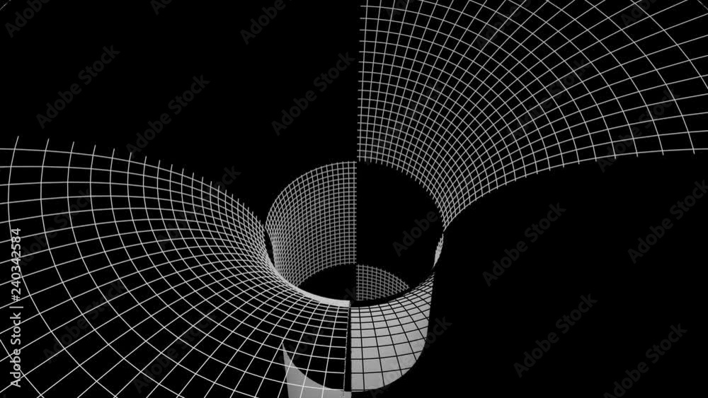 Grid wormhole funnel tunnel animation seamless loop background new quality technological cool nice beautiful stock 4k video footage