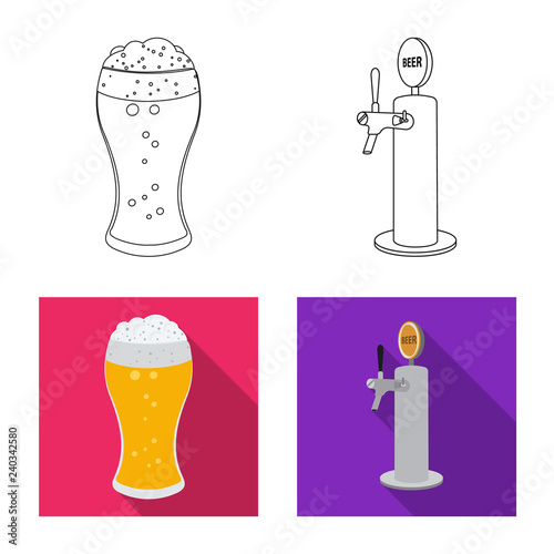 Vector illustration of pub and bar icon. Collection of pub and interior stock vector illustration.