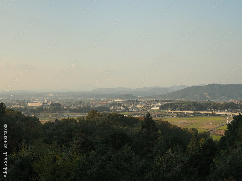 明智光秀ゆかりの地、明智長山城の本丸跡展望台からの眺め　20年大河の参考に