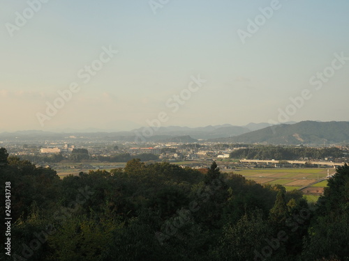 明智光秀ゆかりの地、明智長山城の本丸跡展望台からの眺め 20年大河の参考に