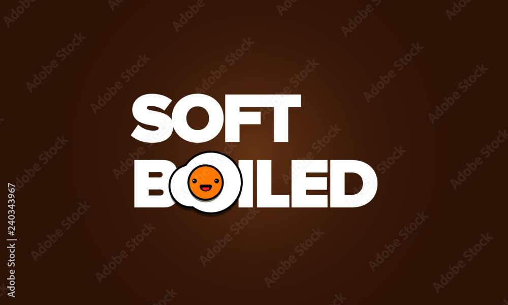 Obraz premium Soft Boiled Typography with Fried Egg Vector Illustration