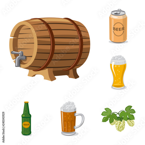 Vector illustration of pub and bar symbol. Set of pub and interior vector icon for stock.