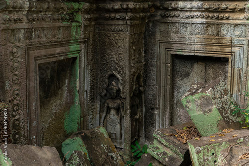 A Fragment of a wall of Angkor Wat temple 