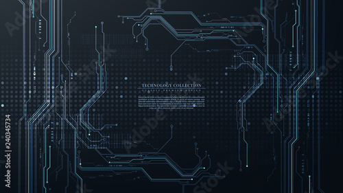 Abstract digital technology futuristic circuit hardware connection background vector