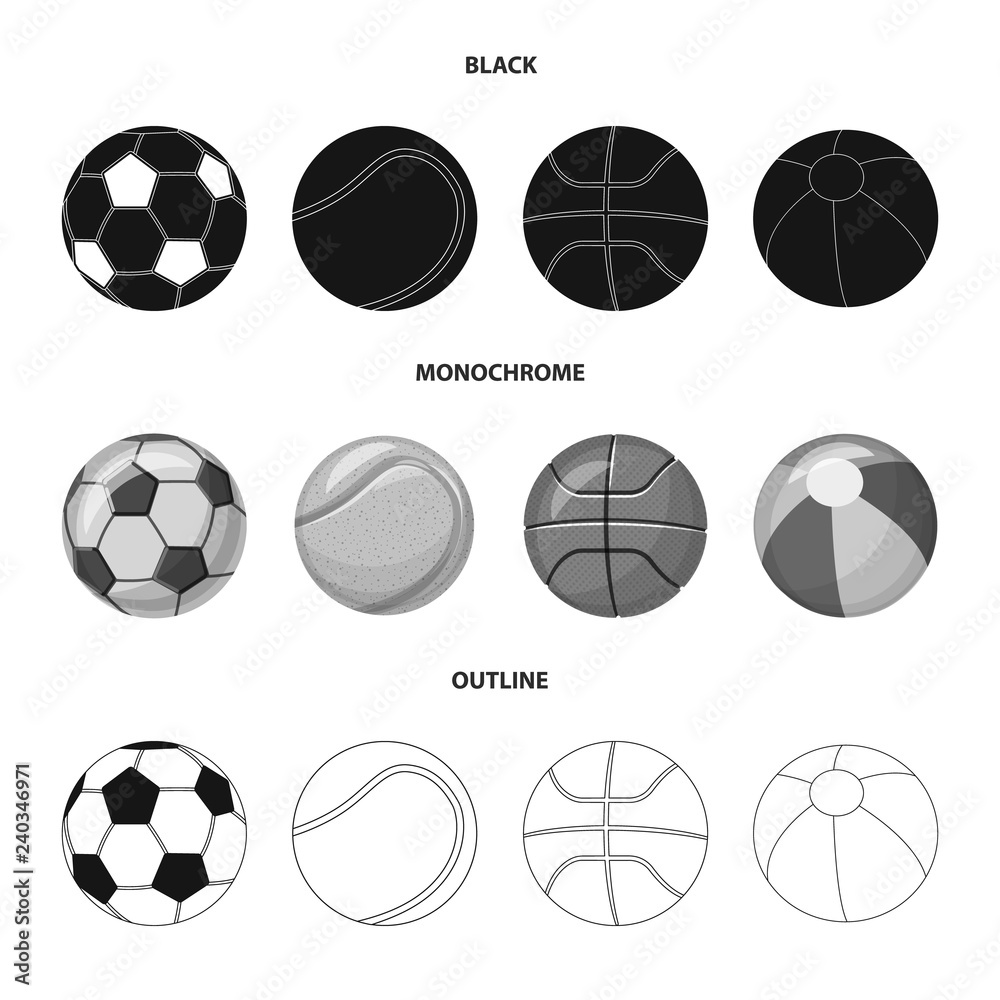 Vector illustration of sport and ball icon. Set of sport and athletic stock vector illustration. Vector illustration of sport and ball icon. Set of sport and athletic stock vector illustration.