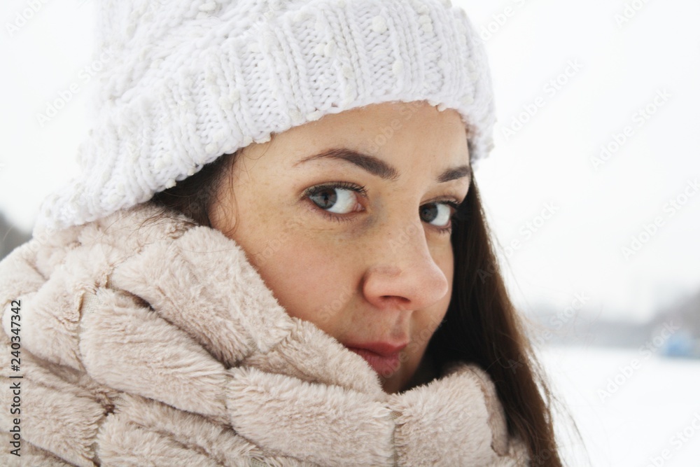 young woman in winter clothes young woman in winter clothes