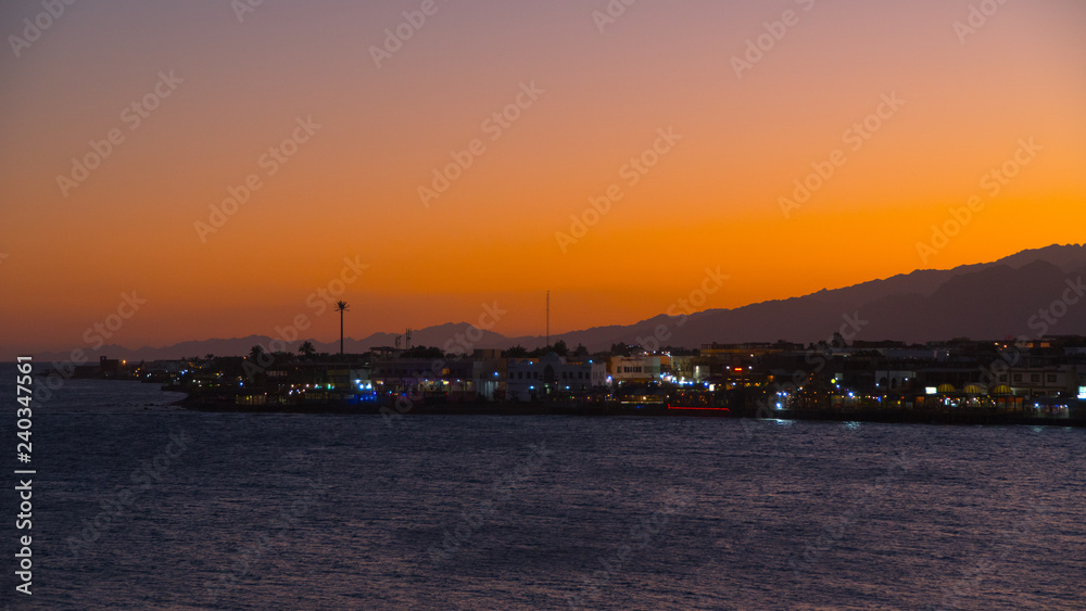 Egypt red sea Dahab sunset.