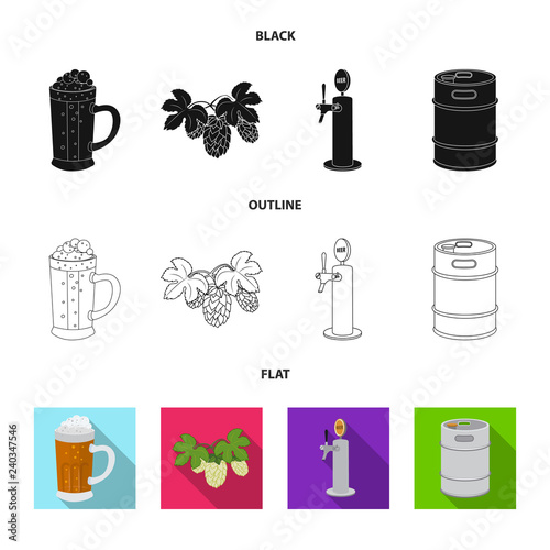 Isolated object of pub and bar symbol. Set of pub and interior stock vector illustration.