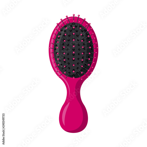 Isolated object of brush and hair icon. Set of brush and hairbrush stock symbol for web.