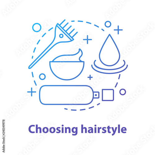Choosing hairstyle concept icon