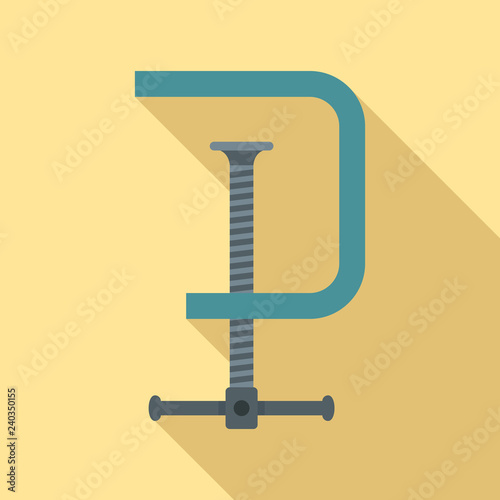 Metal clamp icon. Flat illustration of metal clamp vector icon for web design photo
