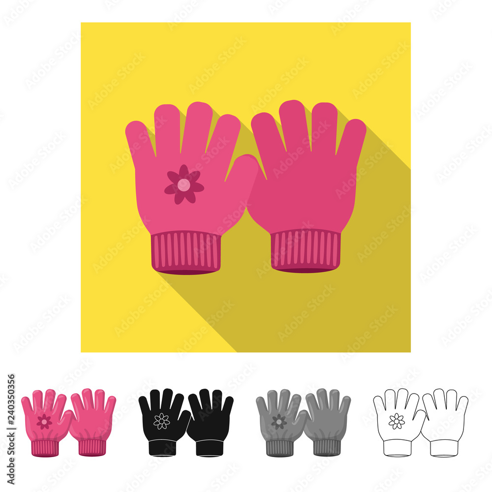 Vector design of glove and winter symbol. Collection of glove and equipment vector icon for stock. Vector design of glove and winter symbol. Collection of glove and equipment vector icon for stock.