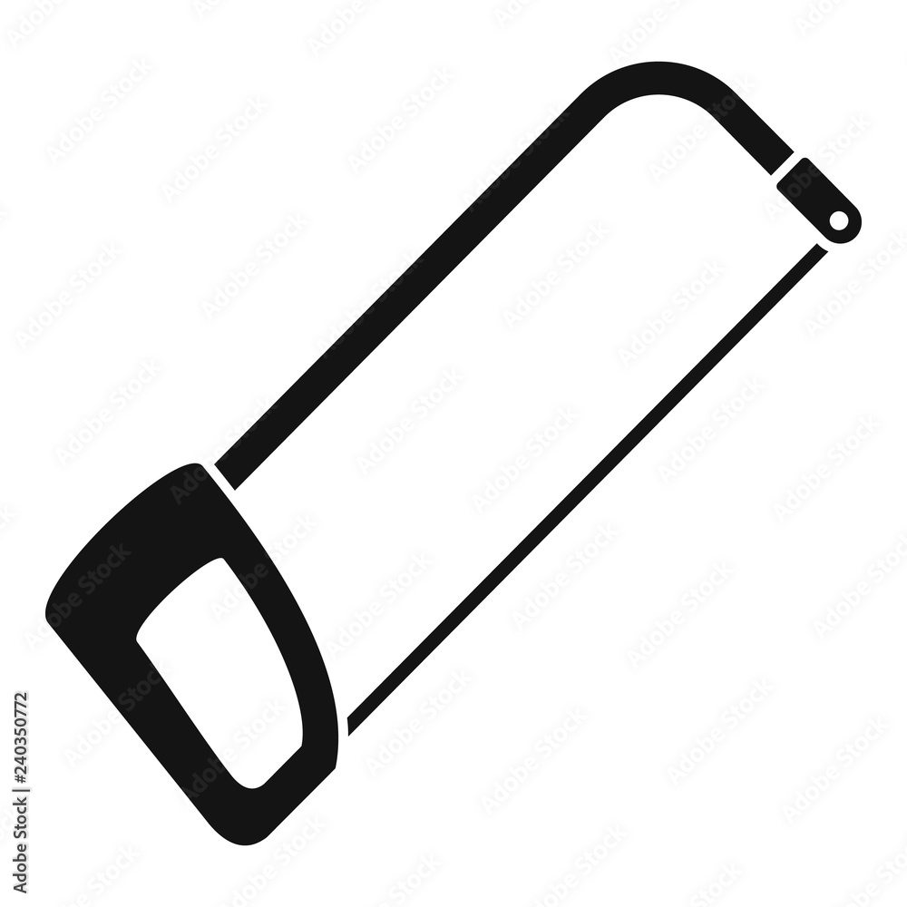 Hacksaw icon. Simple illustration of hacksaw vector icon for web design isolated on white background Hacksaw icon. Simple illustration of hacksaw vector icon for web design isolated on white background