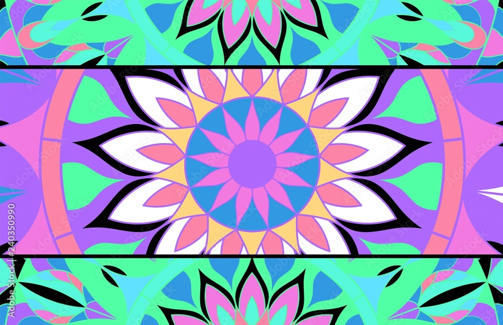 Abstract background of stained glass mandalas Abstract background of stained glass mandalas