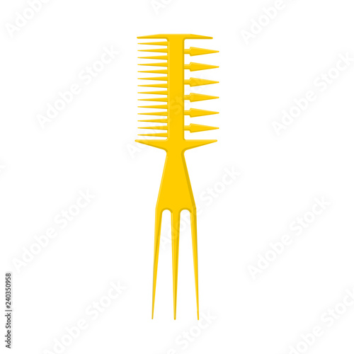 Vector illustration of brush and hair icon. Set of brush and hairbrush stock vector illustration.
