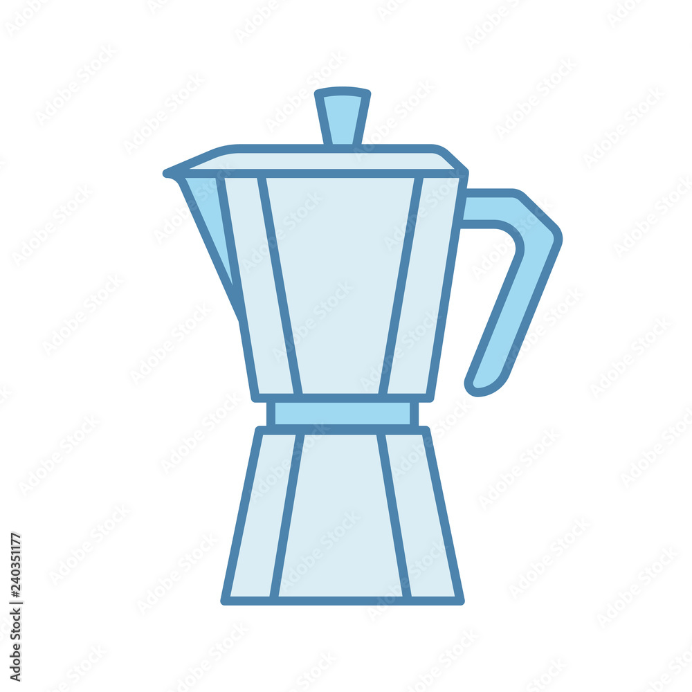 Stove top coffee maker color icon Stove top coffee maker color icon