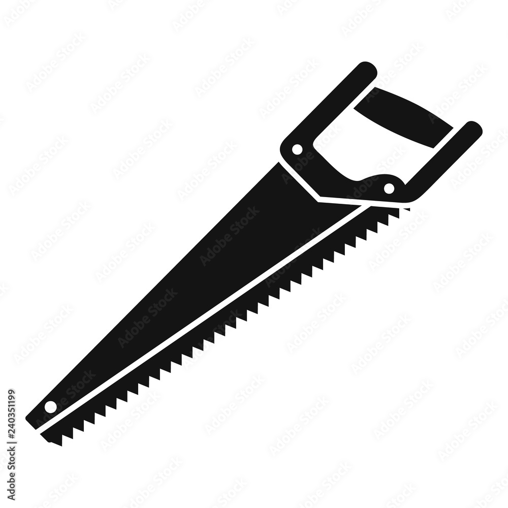 Home handsaw icon. Simple illustration of home handsaw vector icon for web design isolated on white background Home handsaw icon. Simple illustration of home handsaw vector icon for web design isolated on white background