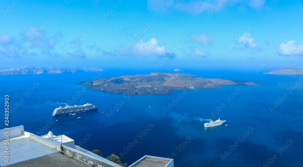 Blick über Santorini in Griechenland