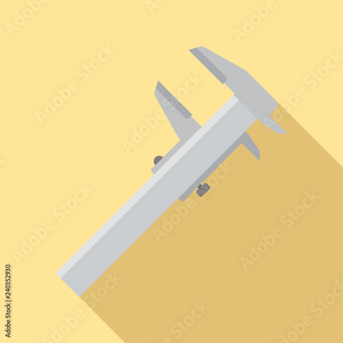 Steel caliper icon. Flat illustration of steel caliper vector icon for web design
