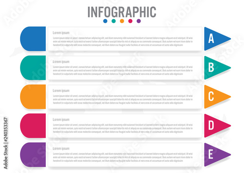 Business infographic labels template with 5 options.Creative concept for infographic.