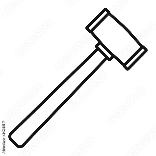Rubber hammer icon. Outline rubber hammer vector icon for web design isolated on white background