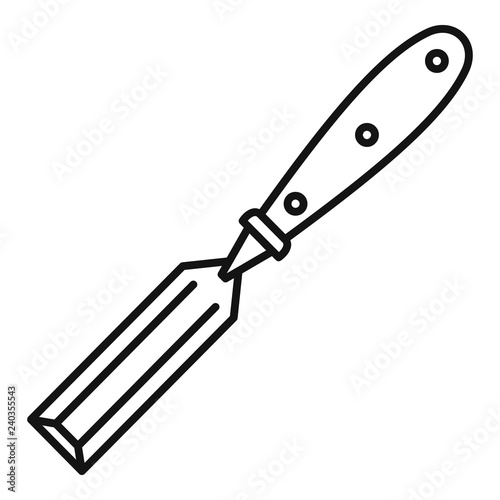 Chisel icon. Outline chisel vector icon for web design isolated on white background