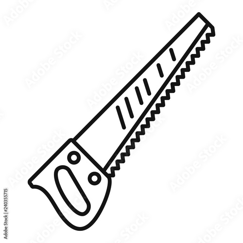Hand saw icon. Outline hand saw vector icon for web design isolated on white background