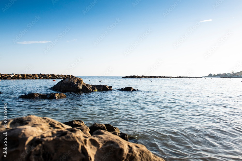beautiful sea of Lazio on a sunny summer day