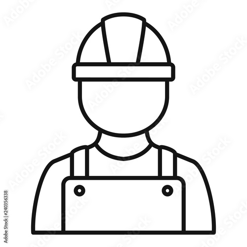 Construction man icon. Outline construction man vector icon for web design isolated on white background