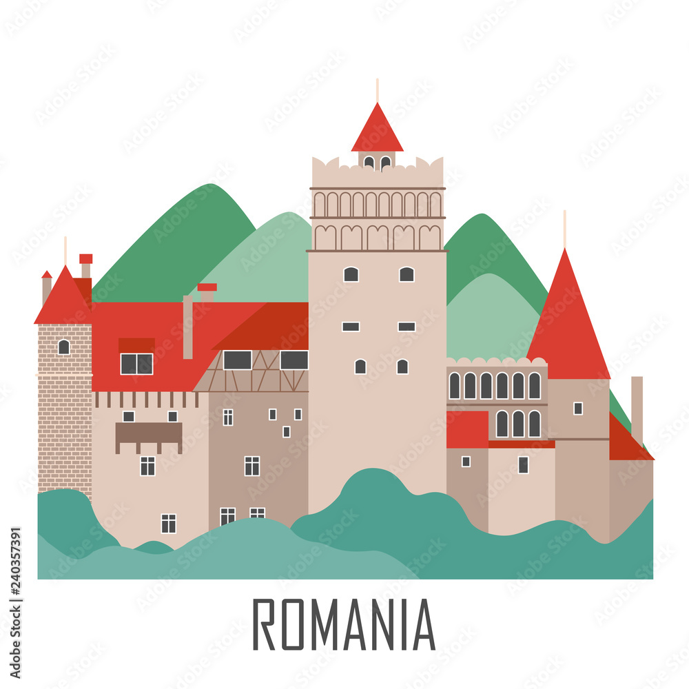 Castle of Dracula. Romania landmark. Travel sightseeing collection