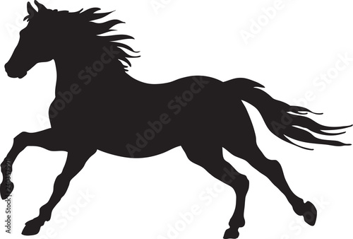 Canvas Print A silhouette of a running horse