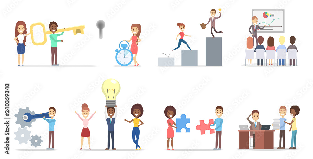 Fototapeta premium Business people concept set. Idea of strategy