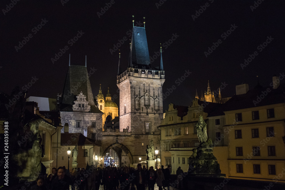 View at Prague castle by night