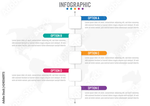 Business infographic labels template with 5 options.Creative concept for infographic.