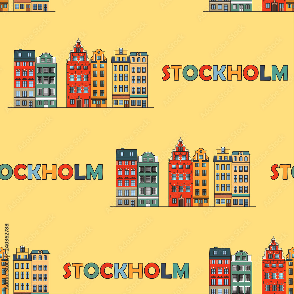 Stockholm seamless pattern