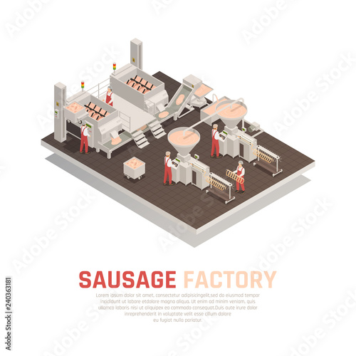 Sausage Factory Isometric Composition