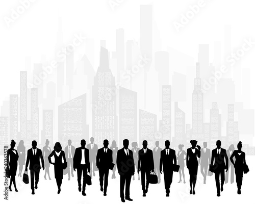 Group of businessmen in city